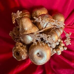 Elegant Gold Holiday Decorative Fruit Arrangement